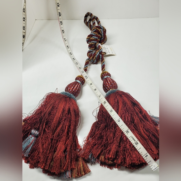Brunschwig & Fils Vintage Burgundy Tieback Curtain Drape Holder 1pc - Picture 3 of 5